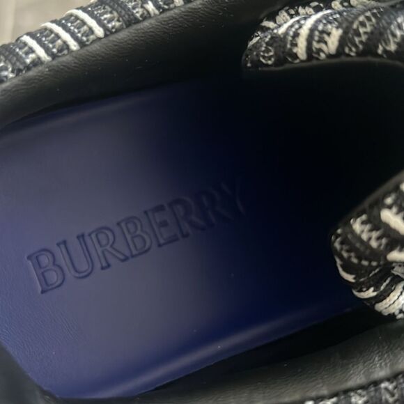 Burberry Creeper Check Woven Lace Up Boots, Black, NWT, Size EU 44 main image 10